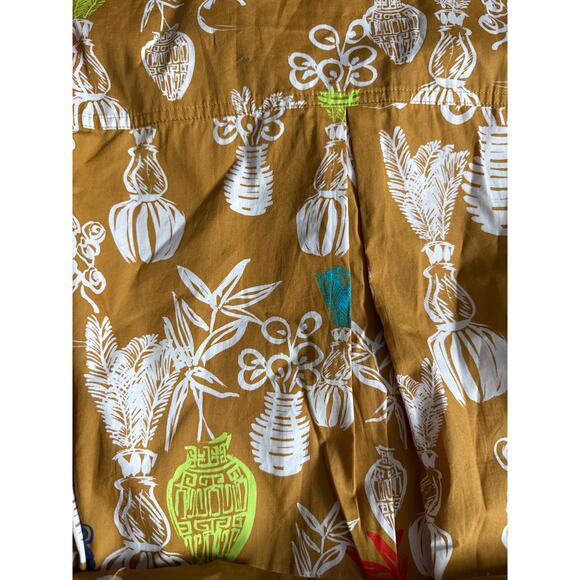 Anthropologie Maeve Toni Tunic Dress Gold Pockets Tie Waist Size Large Petite - Picture 11 of 12